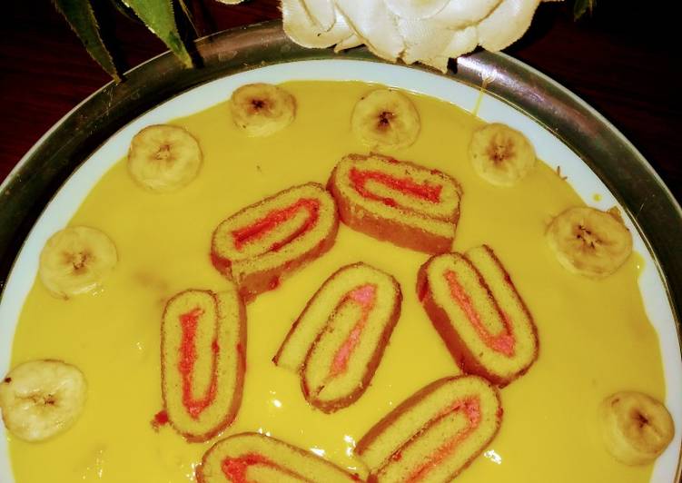 Steps to Prepare Delicious Vanila fruit cake custard