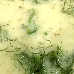 A picture of With a little bit of leek.