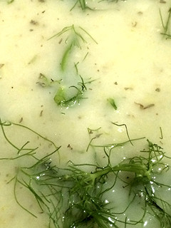 A picture of With a little bit of leek.