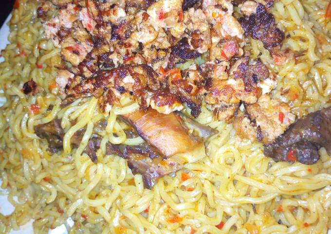 How to cry Noddles and scramble egg Recipe