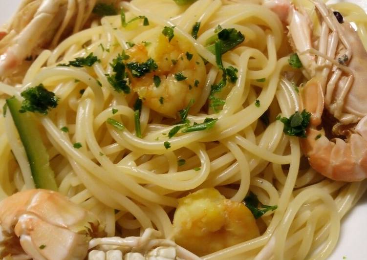 Steps to Prepare Favorite Langostine and prawn spaghetti