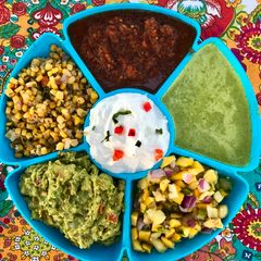A picture of Fresh Made Multi Dip/Salsa Tray.
