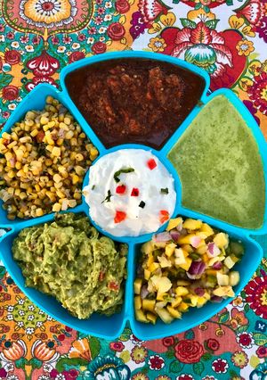 A picture of Fresh Made Multi Dip/Salsa Tray.