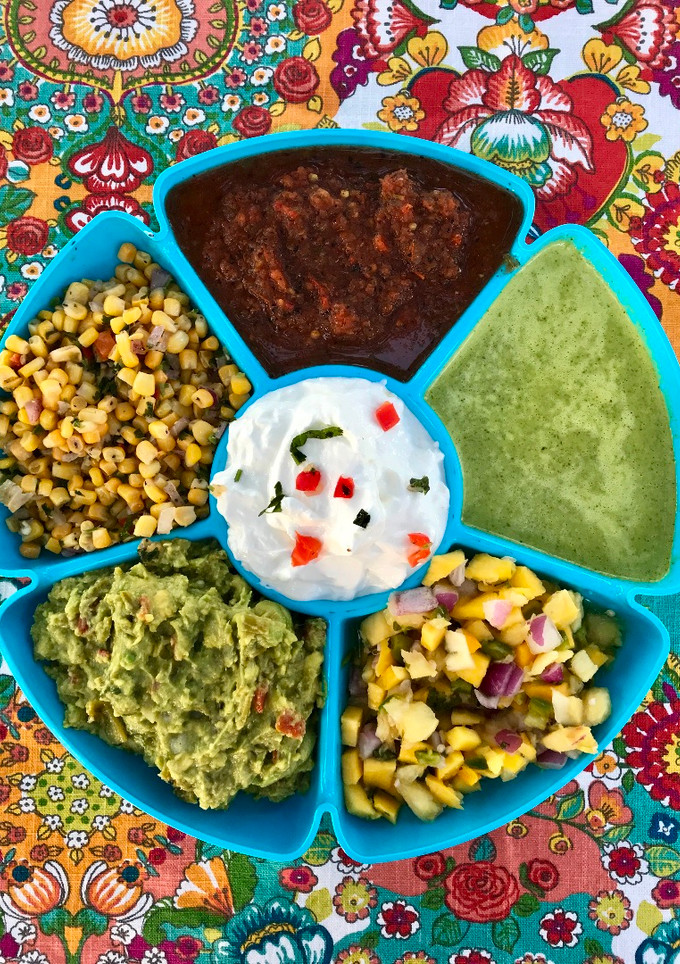 A picture of Fresh Made Multi Dip/Salsa Tray.