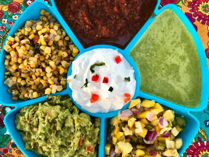 Simple Way Make Recipe Fresh Made Multi Dip/Salsa Tray that is  Makes Drooling, So Delicious}