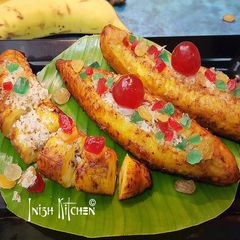 A picture of Exotic plantain boats.