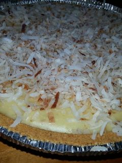A picture of Coconut Custard Cream Pie.
