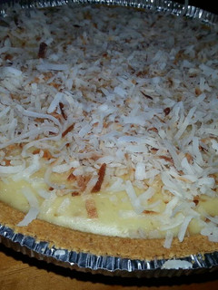 A picture of Coconut Custard Cream Pie.