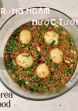 Hình của món Trứng gà ngâm nước tương.