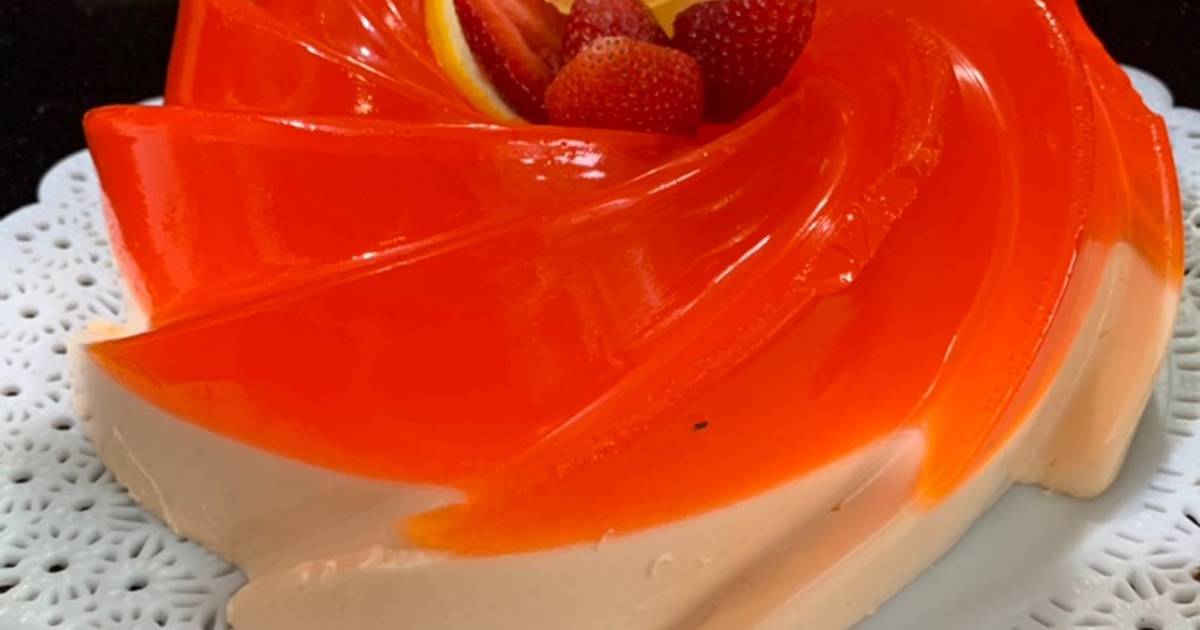 Gelatina de refresco de mandarina con queso Receta de Perla Moreno- Cookpad