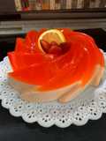 Gelatina de refresco de mandarina con queso