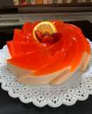 Gelatina de refresco de mandarina con queso