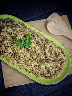 صورة لوصفة طبق الأرز باللحمة واللوبيا
