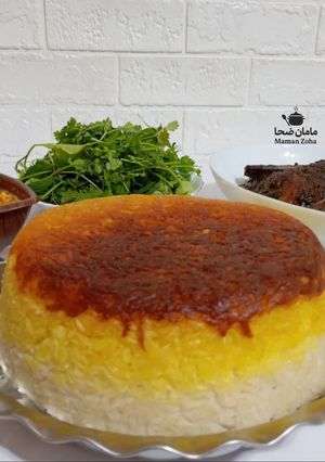 عکسی از دستور ته دیگ سیب زمینی رنده ای
