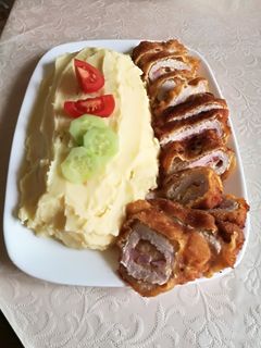 Sajtos sonkás rántott hús recept fotója