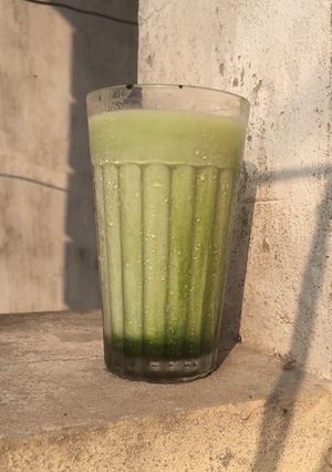 Hình của món Iced matcha latte 🌱.