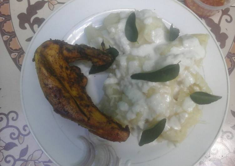 Dinner Ideas Muhogo wa nazi with baked chicken tikka #my coconut dish contest