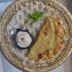 A picture of Upma Pesarattu - Green Moong Dosa.