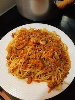 Una foto de Espaguetis con carne molida