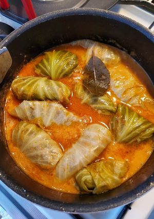 Una foto de Rolled cabbage con la sopa que sobró♡