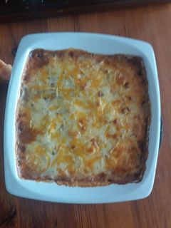 Una foto de Moussaka de atún y champiñones