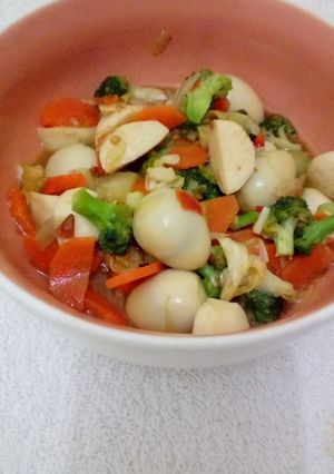 Foto resep Brokol telur puyuh bumbu sambal ulek (saset)😄
