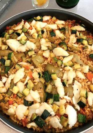 Una foto de Arroz de bacalao con verduritas