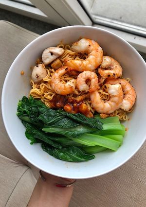 Hình của món Mì trộn tóp mỡ.