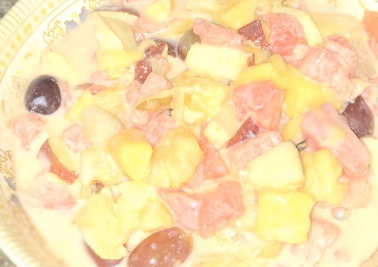 Recipe of Any-night-of-the-week Milky fruit salad