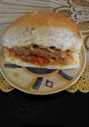 A picture of Chakalaka sandwich.