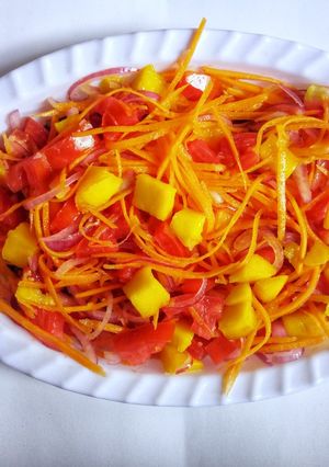 A picture of Carrot,mango salsa #themechallenge.