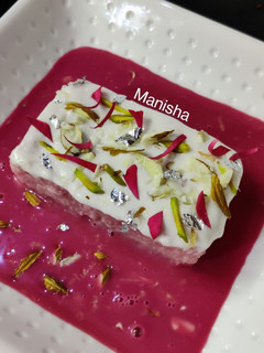 A picture of Rose Flavour Tres Leches Cake.