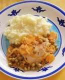 Pollo arvejado picante con Puré