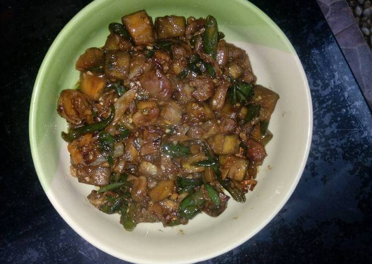 Oseng terong ati ampela