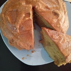 A picture of Half chocolate moist cake.