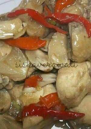 Foto resep Ayam Cah Jamur Pedas