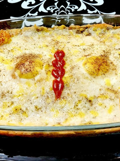 عکسی از دستور سیب زمینی و تخم مرغِ پنیری