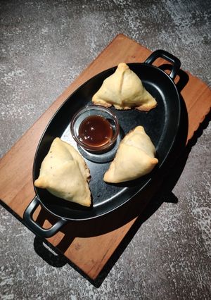 A picture of Baked aloo maida samosa (healthy, tasty and less oil).