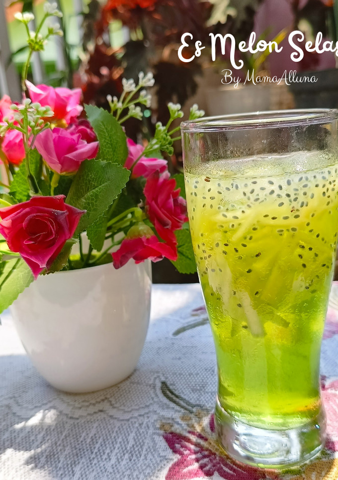 Foto resep Es melon selasih