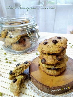 Foto resep Okara Mungbean Cookies (Kue kering ampas kacang hijau)