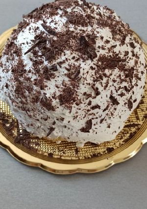 A picture of Zuccotto with Mascarpone Cream and Dark Chocolate Chips.