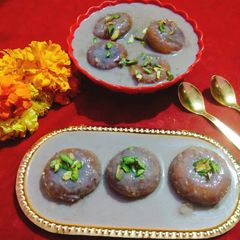 A picture of Odisha's Sweet Potato Rassabali.