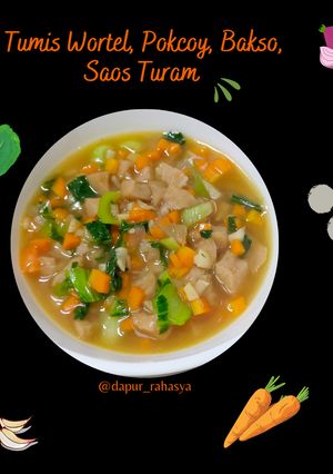 Foto resep Tumis Wortel, Pokcoy, Bakso, Saus Tiram