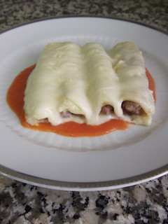 Una foto de Canelones rellenos de carne picada y paté