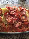 Pollo al horno con papas y 🍅 tomates