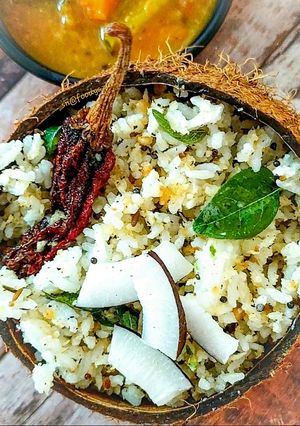 A picture of Thenga Choru (Coconut Rice).