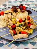Spiedini di petto di pollo e pomodorini
