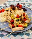Spiedini di petto di pollo e pomodorini