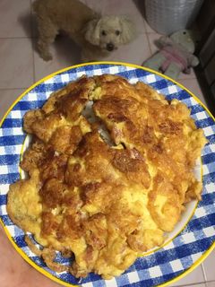 รูปของ ข้าวโปะ ไข่เจียวแหนม