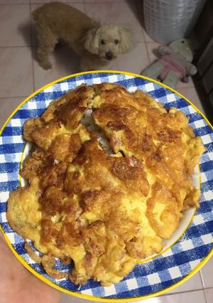 รูปของ ข้าวโปะ ไข่เจียวแหนม